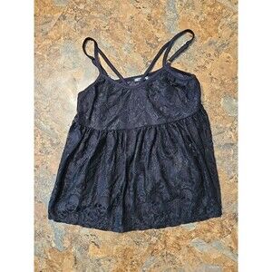 Hot Topic Black‎  Lace-Skull Babydoll Tank Top Size Small NWT (B9)